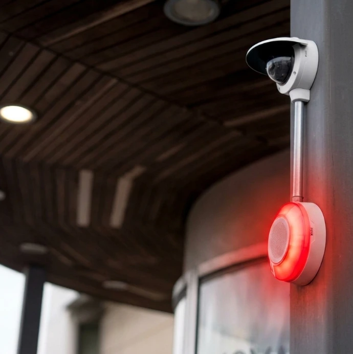 IP-Sirene mit roten Blitzlicht